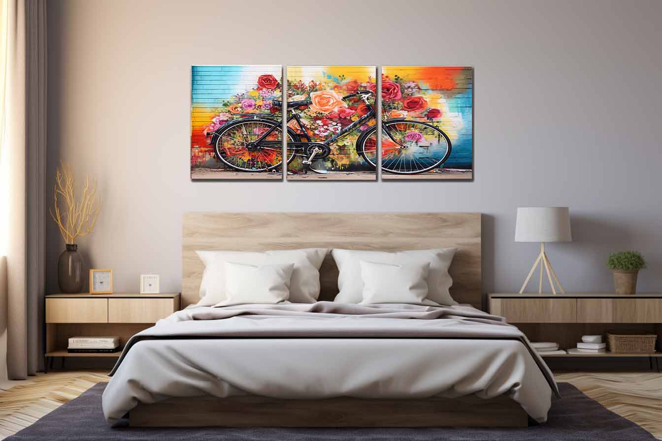 Bicycle Art Painting Canvas Print