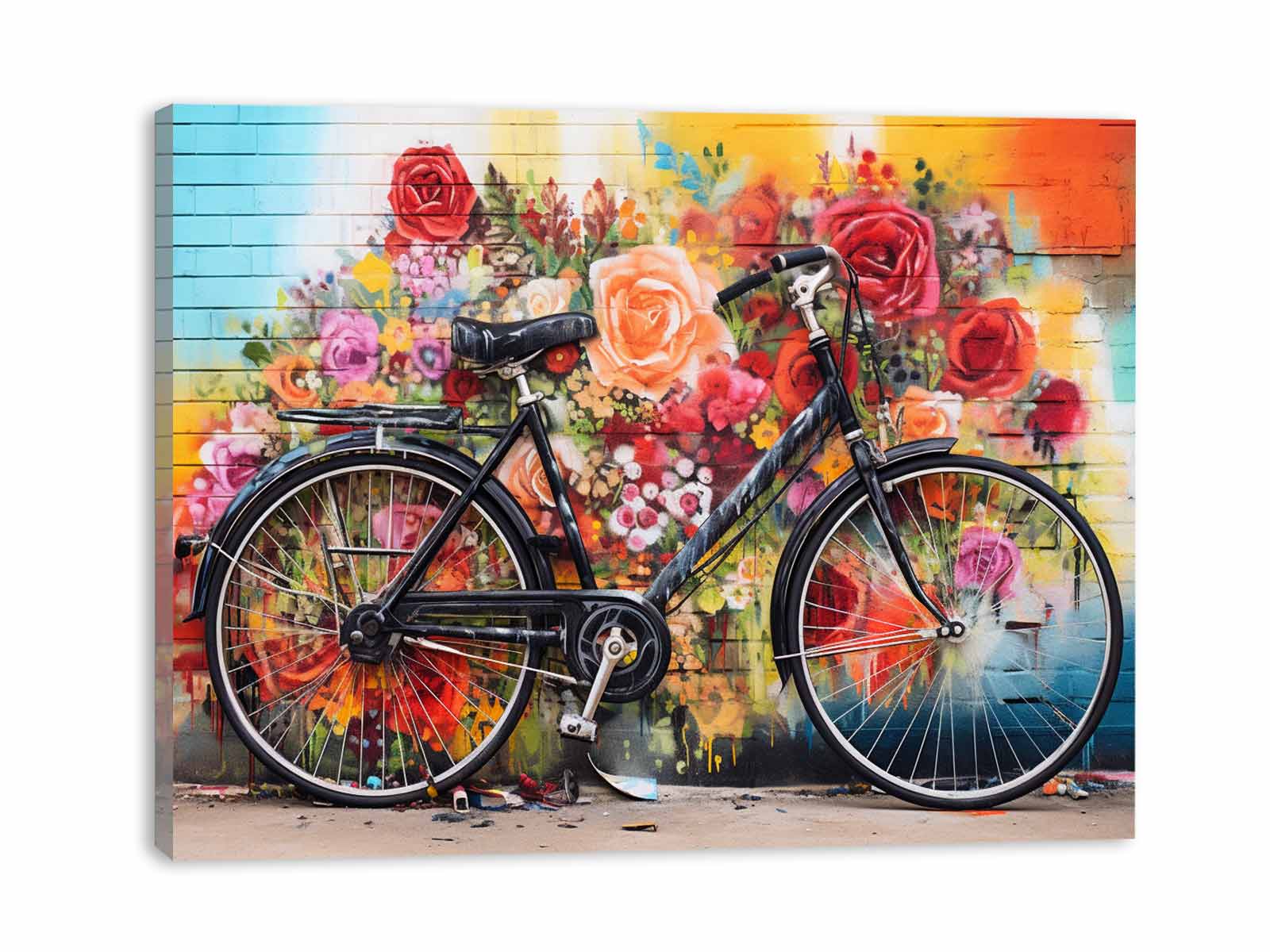Bicycle Art Painting Canvas Print