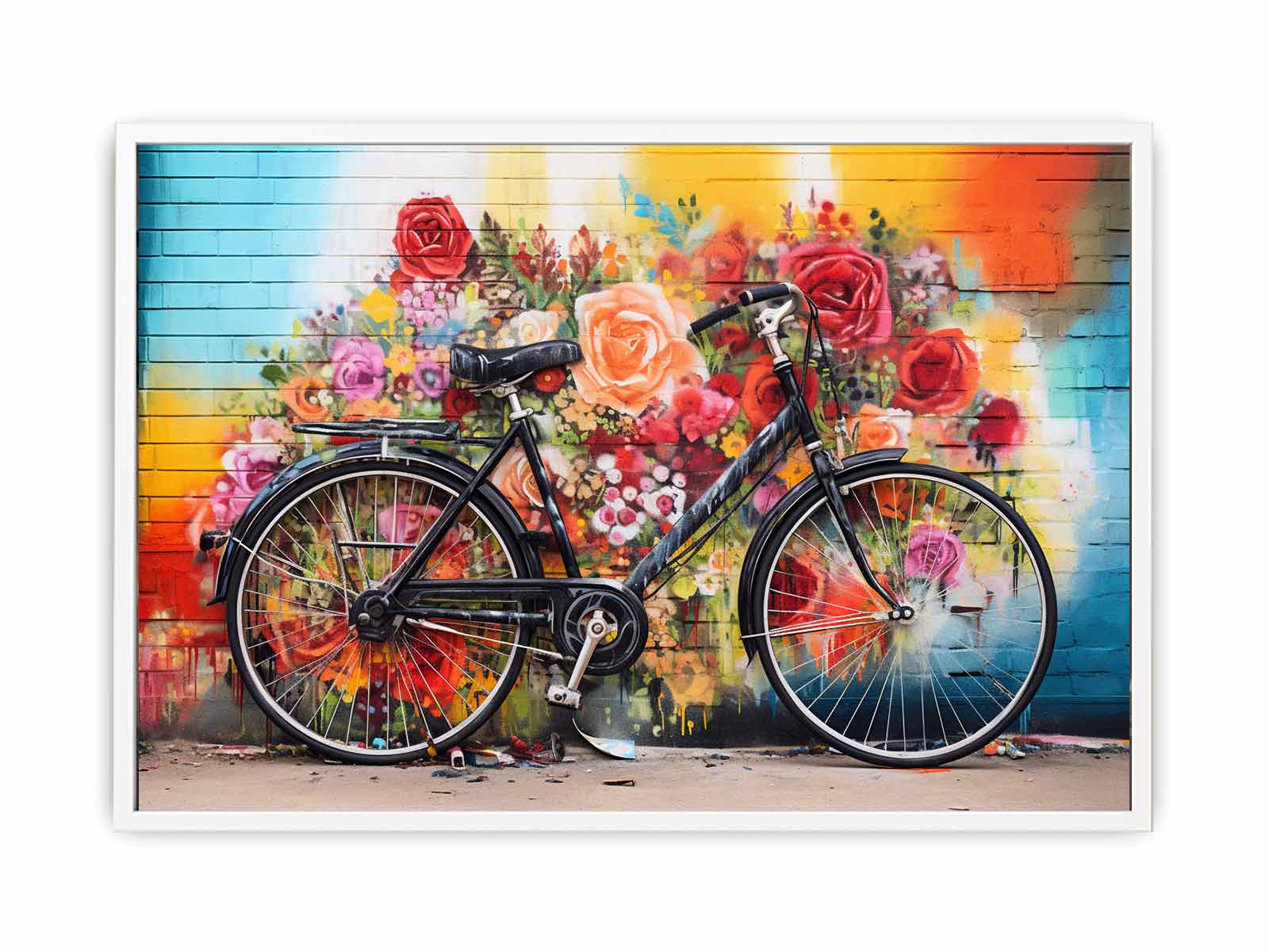 Bicycle Art Painting Canvas Print