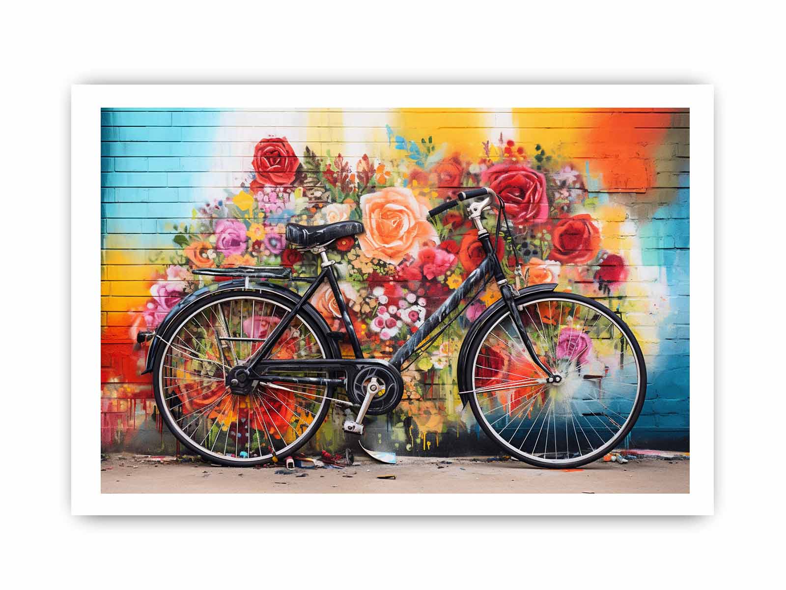 Bicycle Art Painting Canvas Print