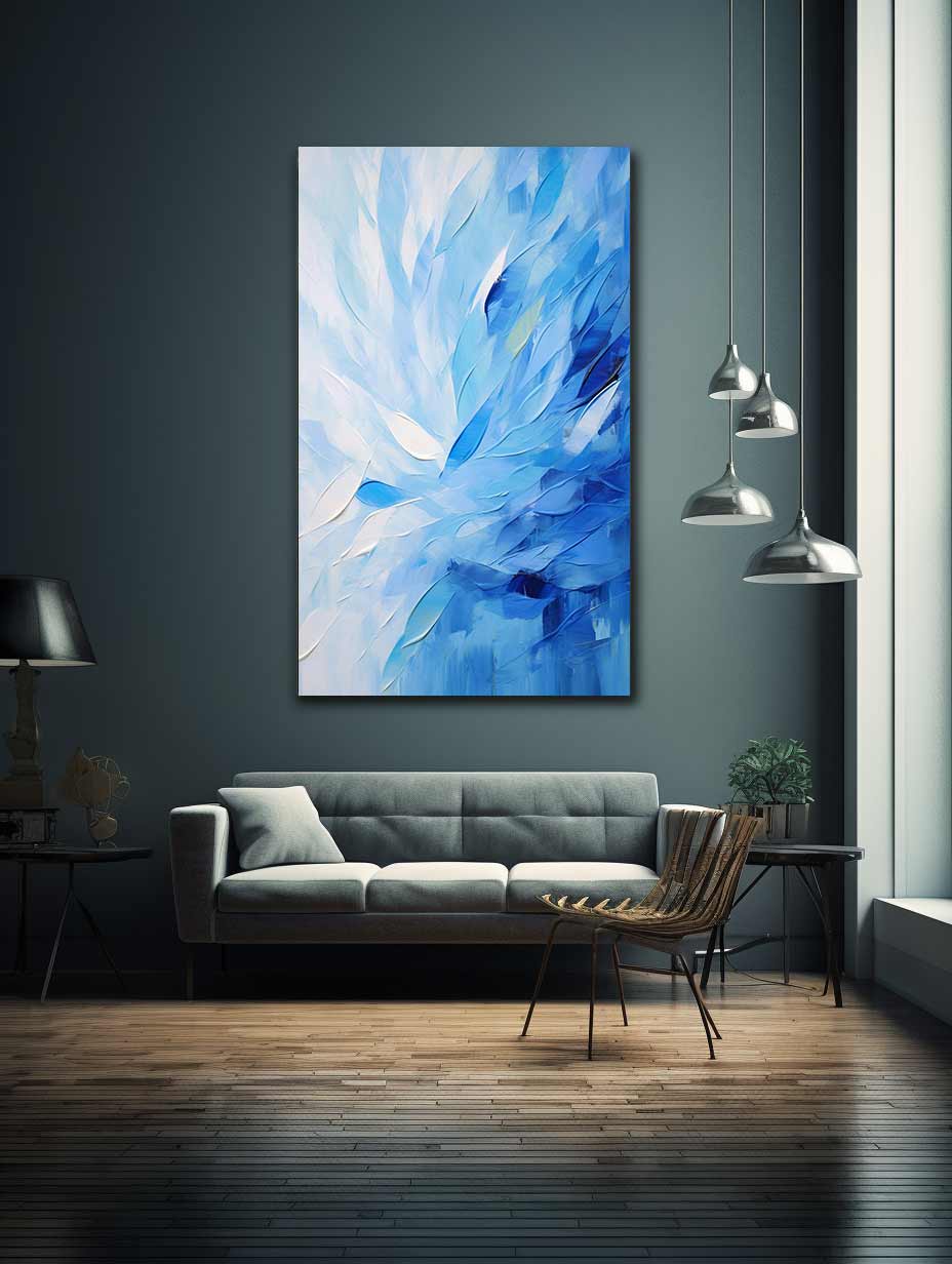 Abstract Blue Knife Art Painting Canvas Print