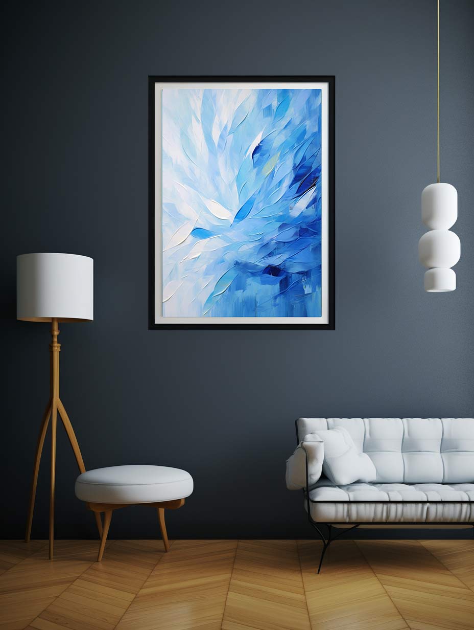 Abstract Blue Knife Art Painting Canvas Print