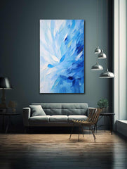Abstract Blue Knife Art Painting Canvas Print
