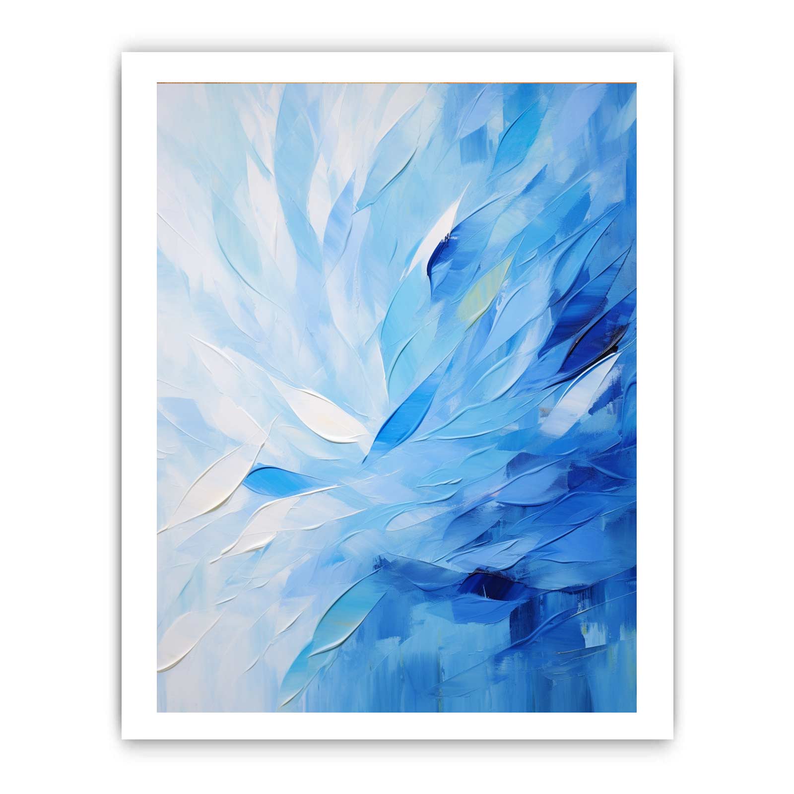 Abstract Blue Knife Art Painting Canvas Print