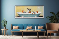 Animal Bathing Tub Modern Art Painting Canvas Print