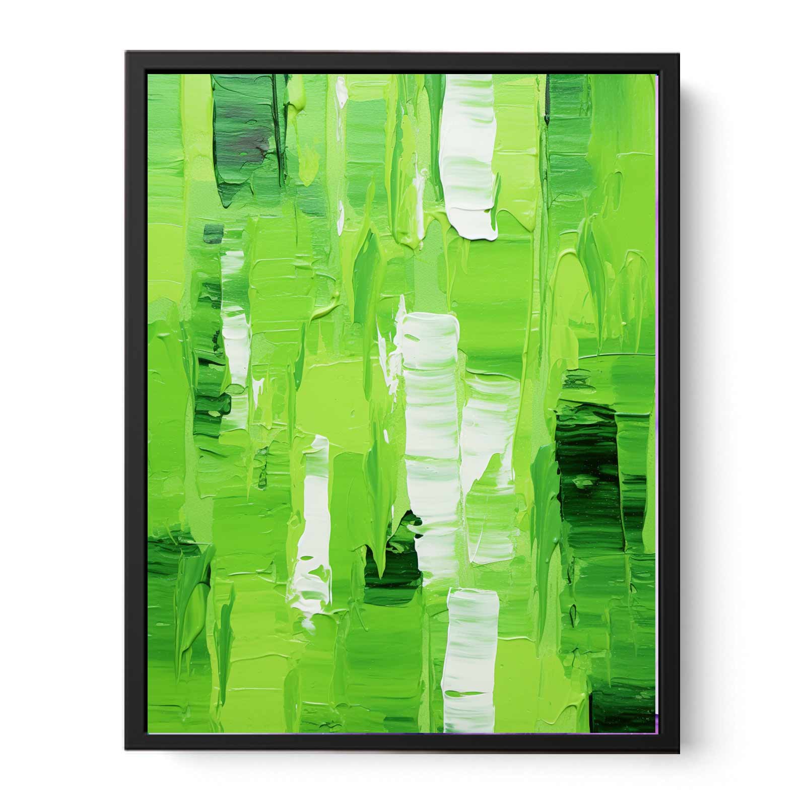 Abstract Green palette knife painting
