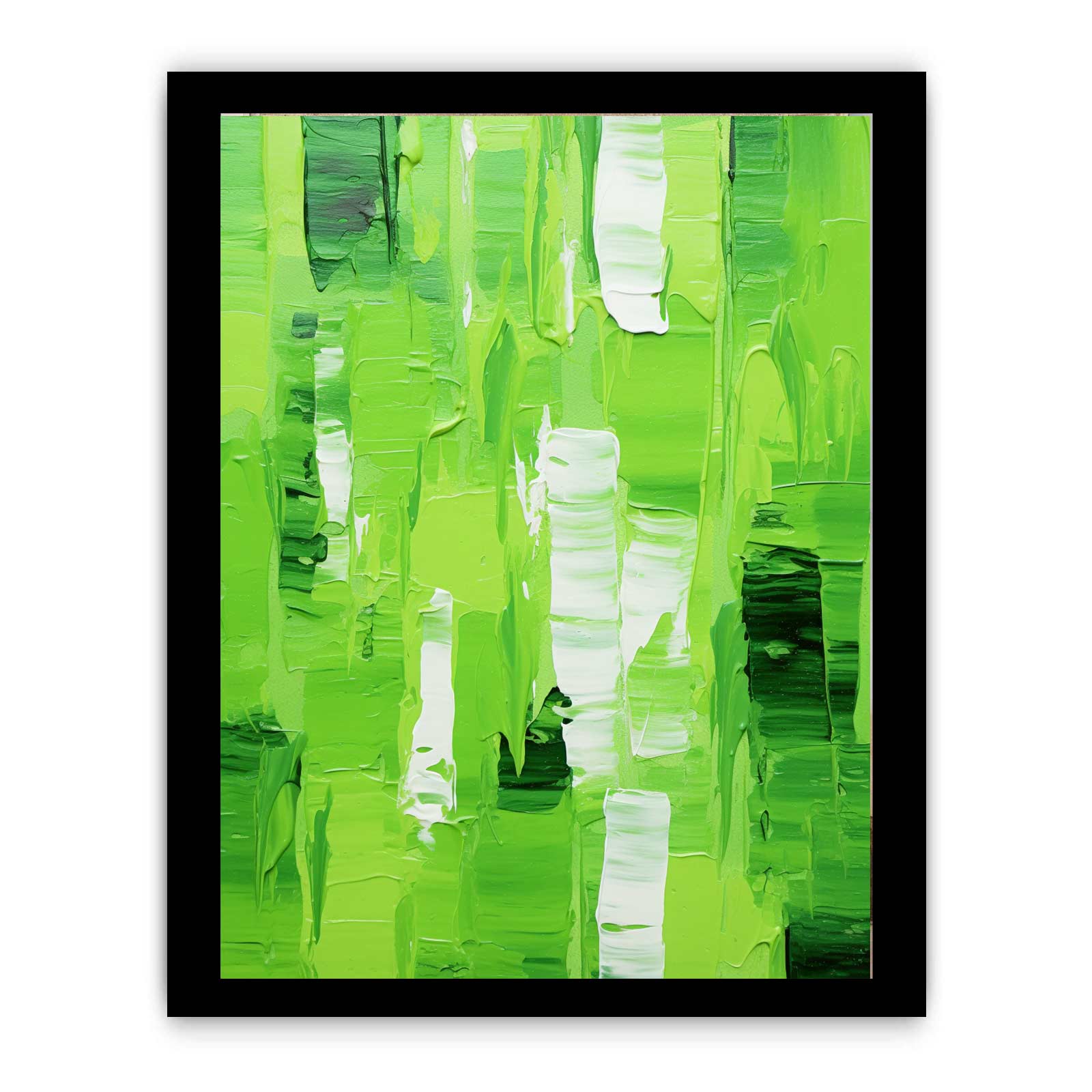 Abstract Green palette knife painting