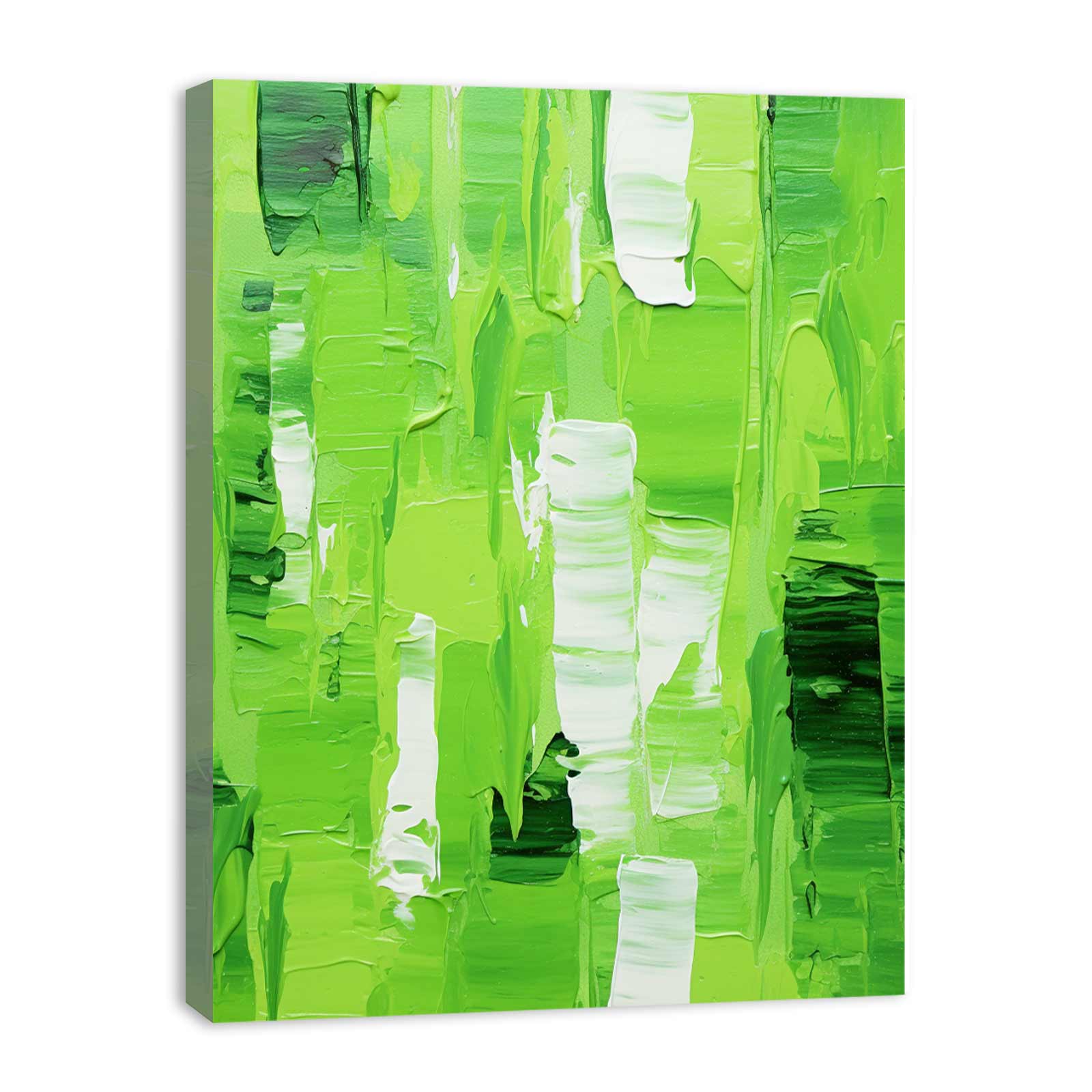Abstract Green palette knife painting
