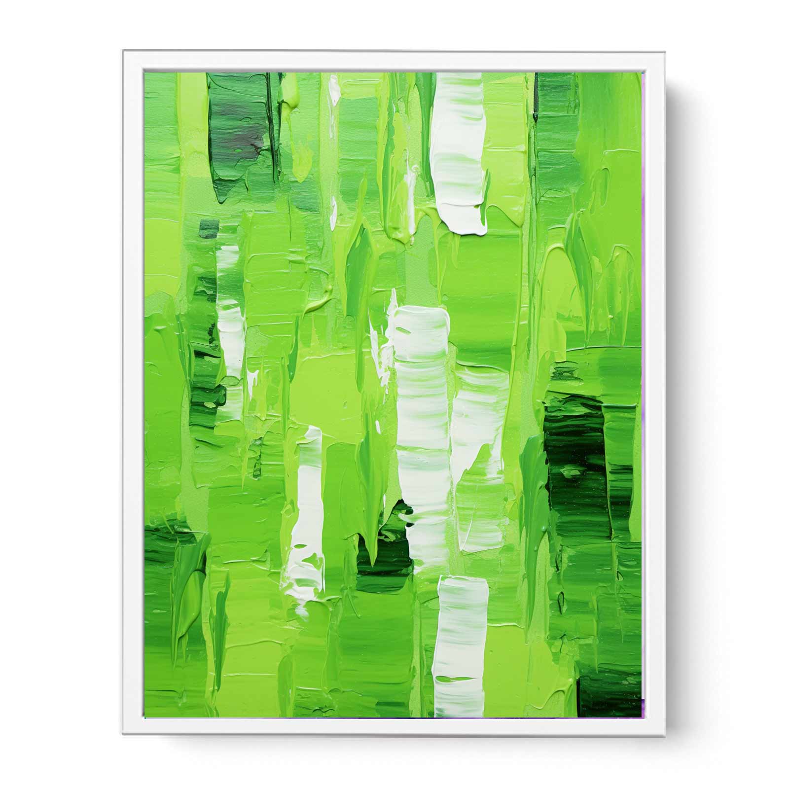 Abstract Green palette knife painting