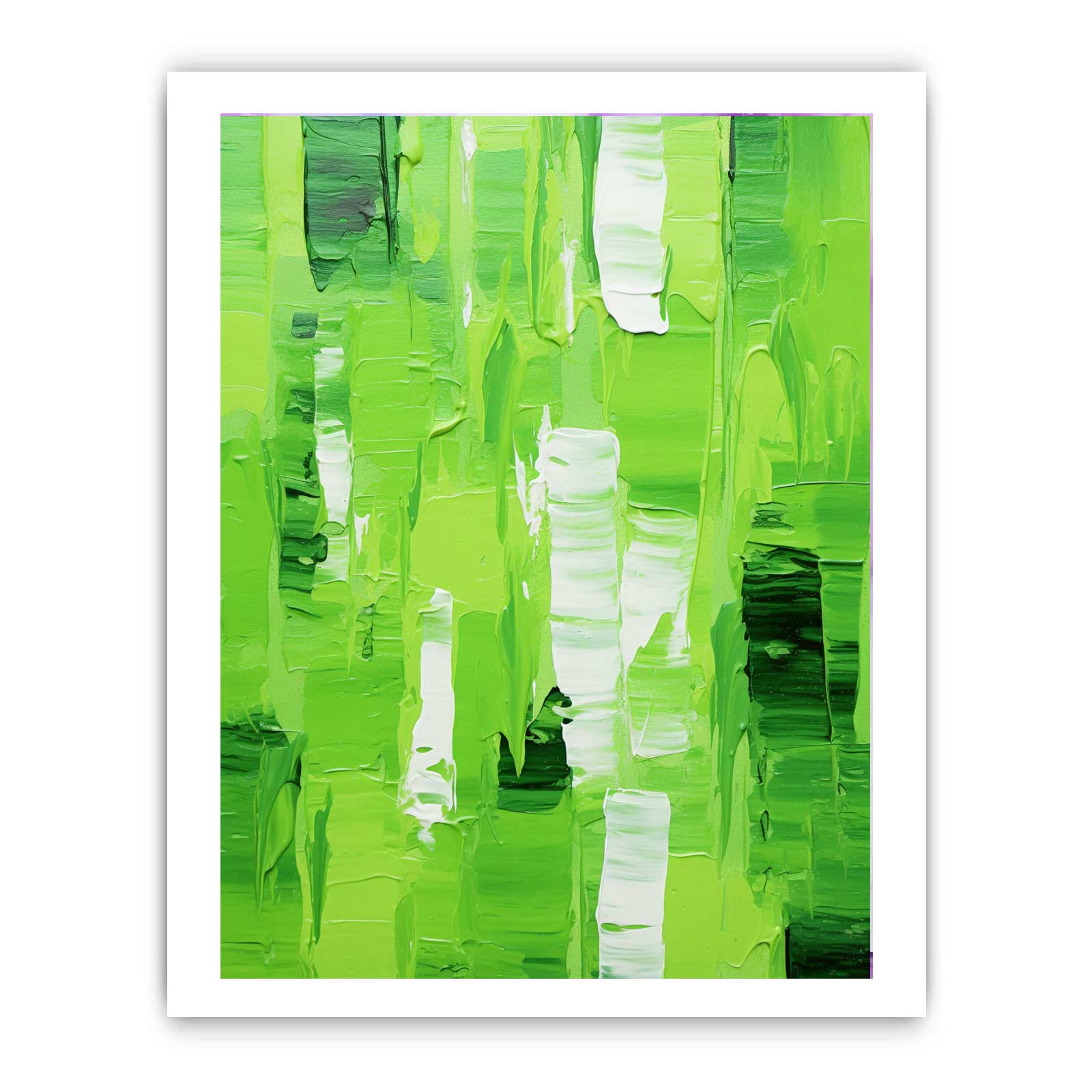 Abstract Green palette knife painting