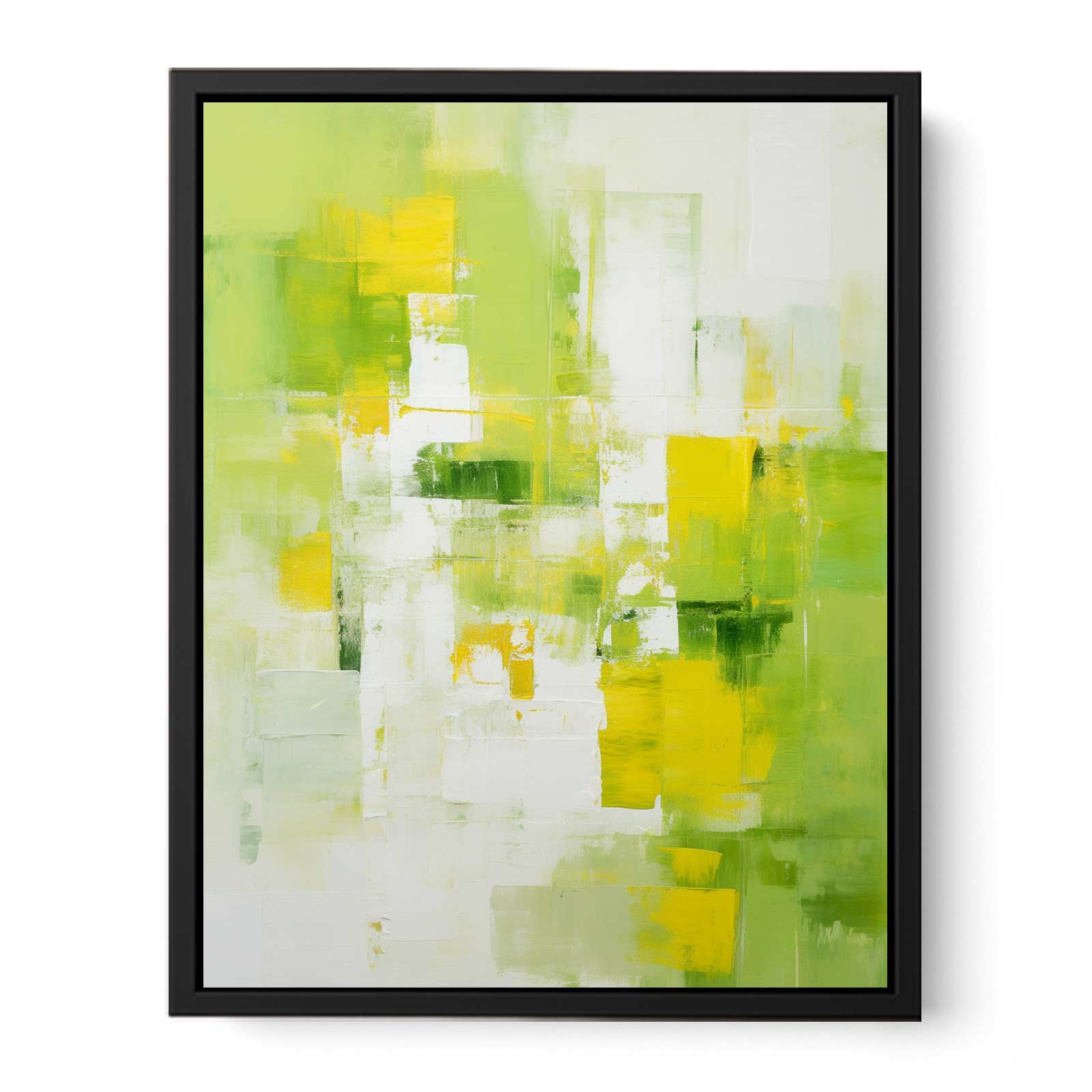 Abstract Painting Green Yellow Canvas Print