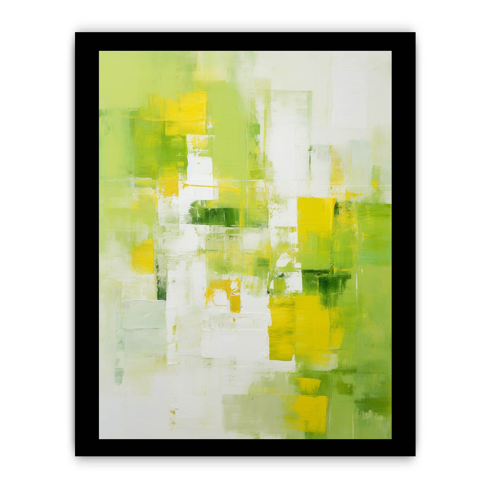 Abstract Painting Green Yellow Canvas Print