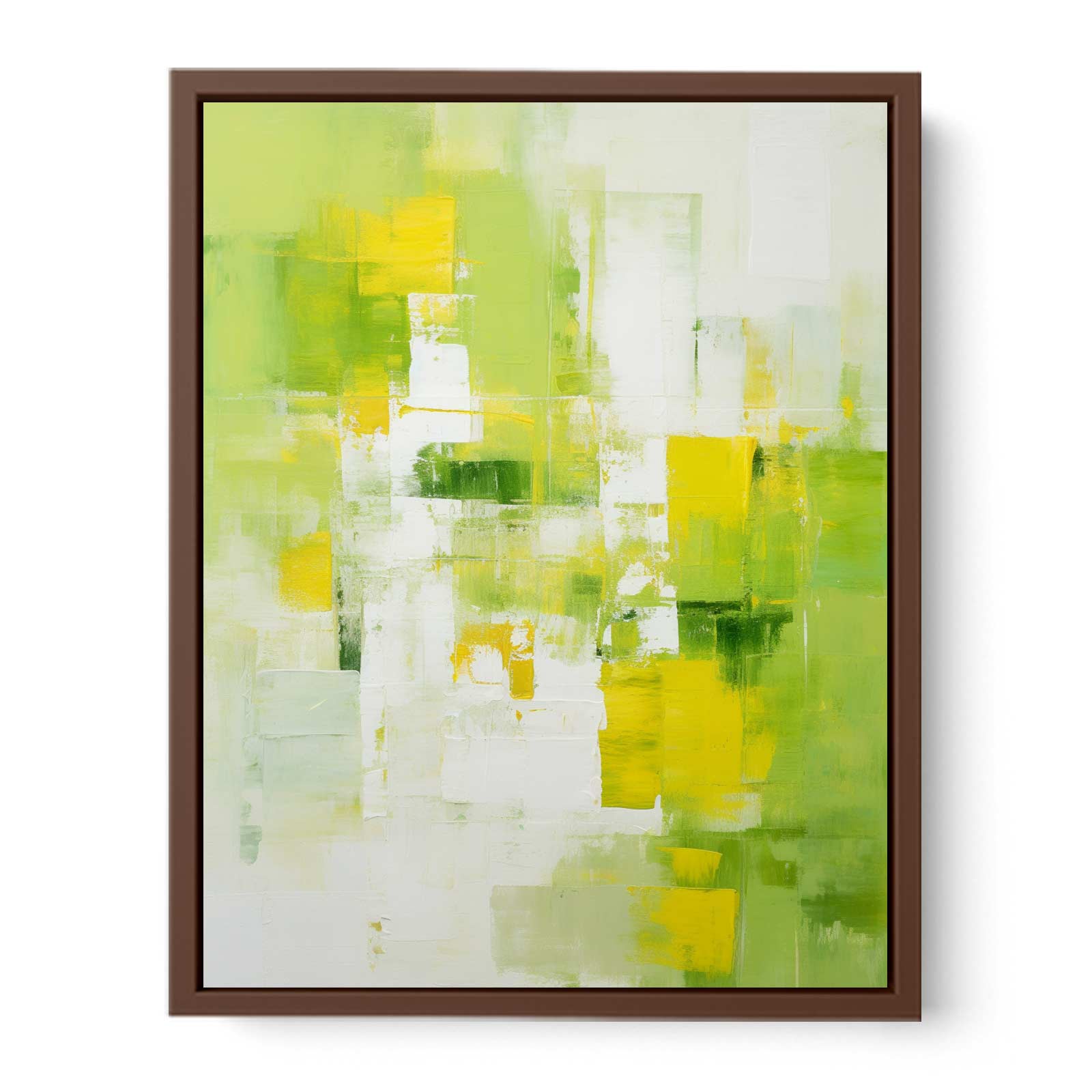 Abstract Painting Green Yellow Canvas Print