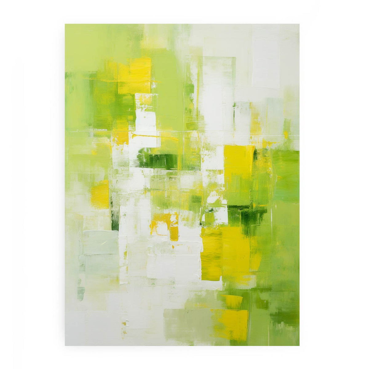 Abstract Painting Green Yellow Canvas Print