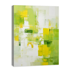 Abstract Painting Green Yellow Canvas Print
