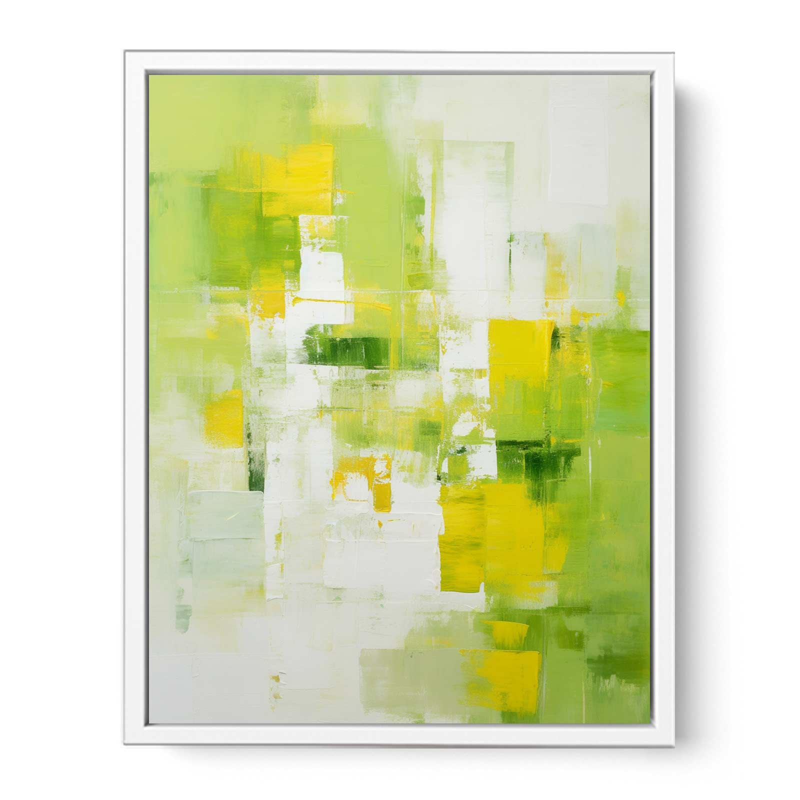 Abstract Painting Green Yellow Canvas Print