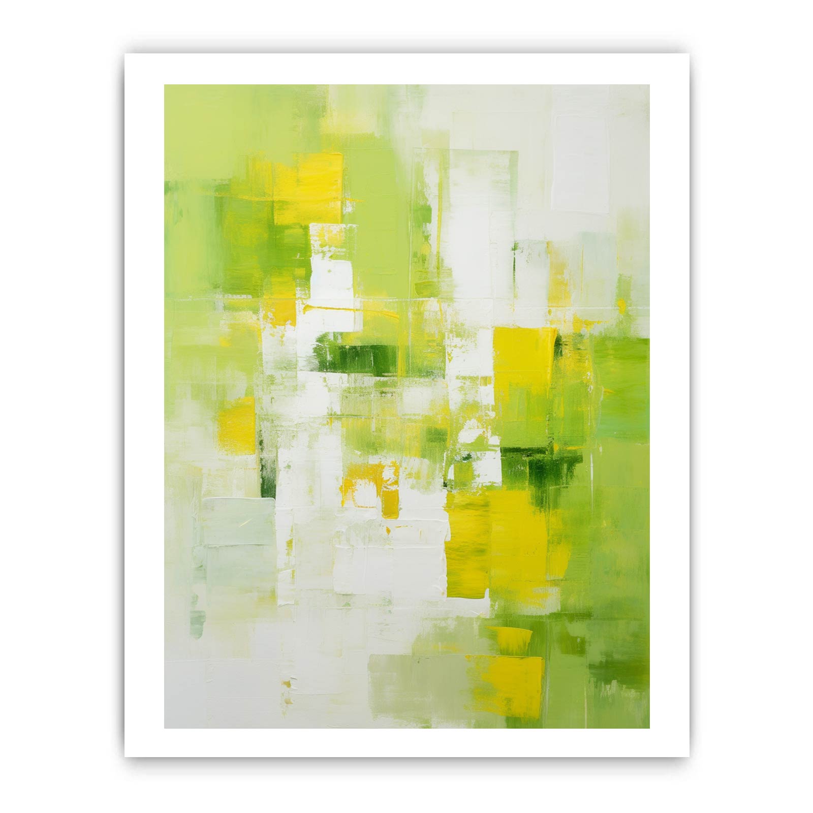 Abstract Painting Green Yellow Canvas Print