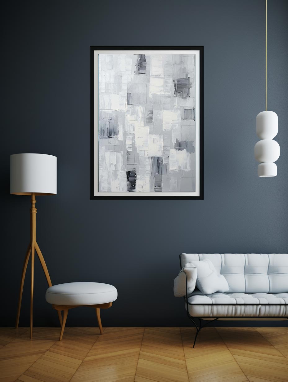 Abstract Painting Grey Canvas Print
