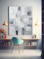 Abstract Painting Grey Canvas Print