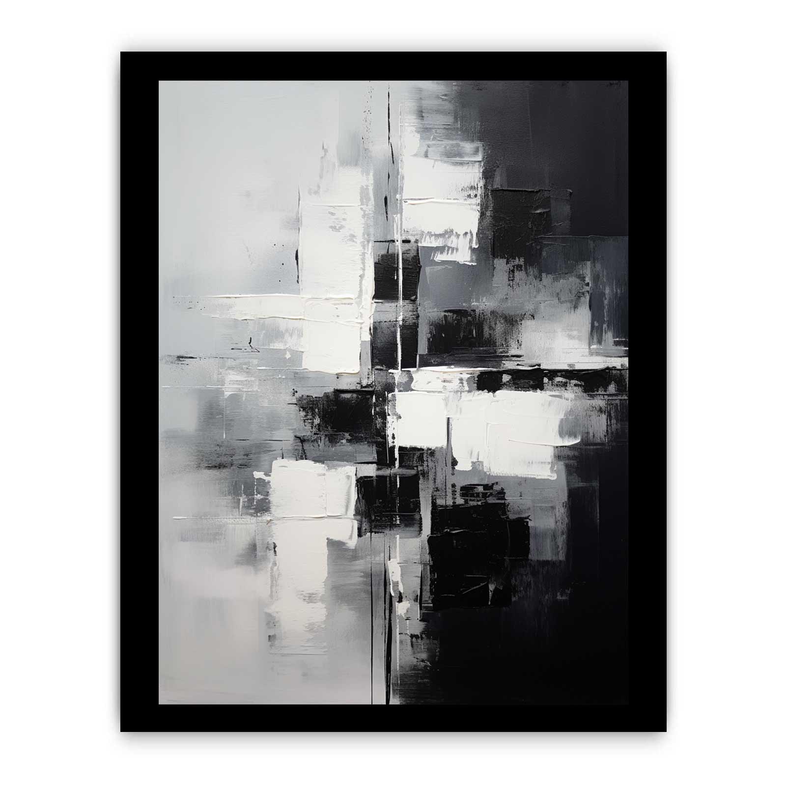Abstract Black And Grey Painting Canvas Print