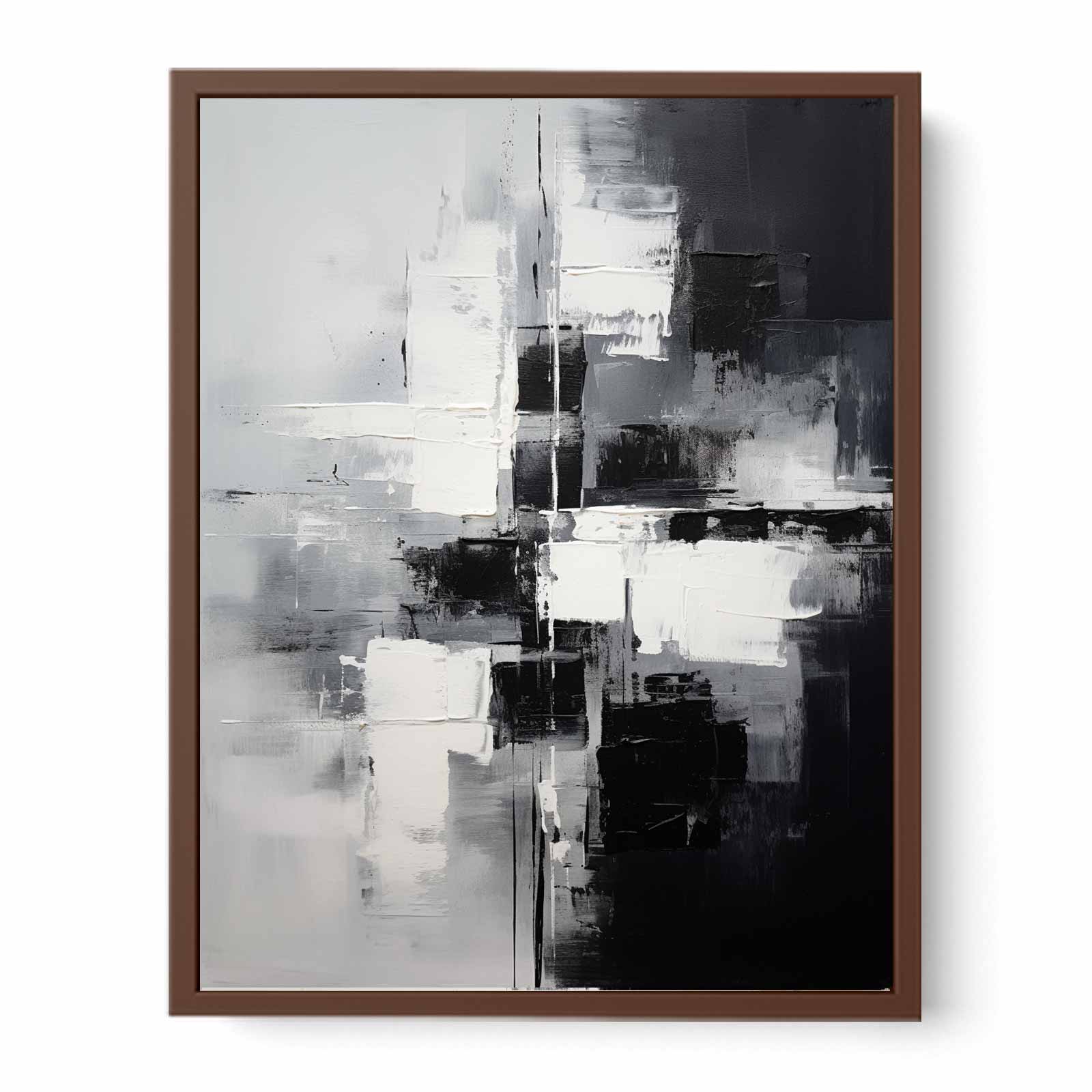 Abstract Black And Grey Painting Canvas Print
