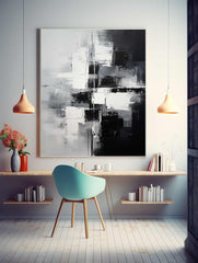 Abstract Black And Grey Painting Canvas Print