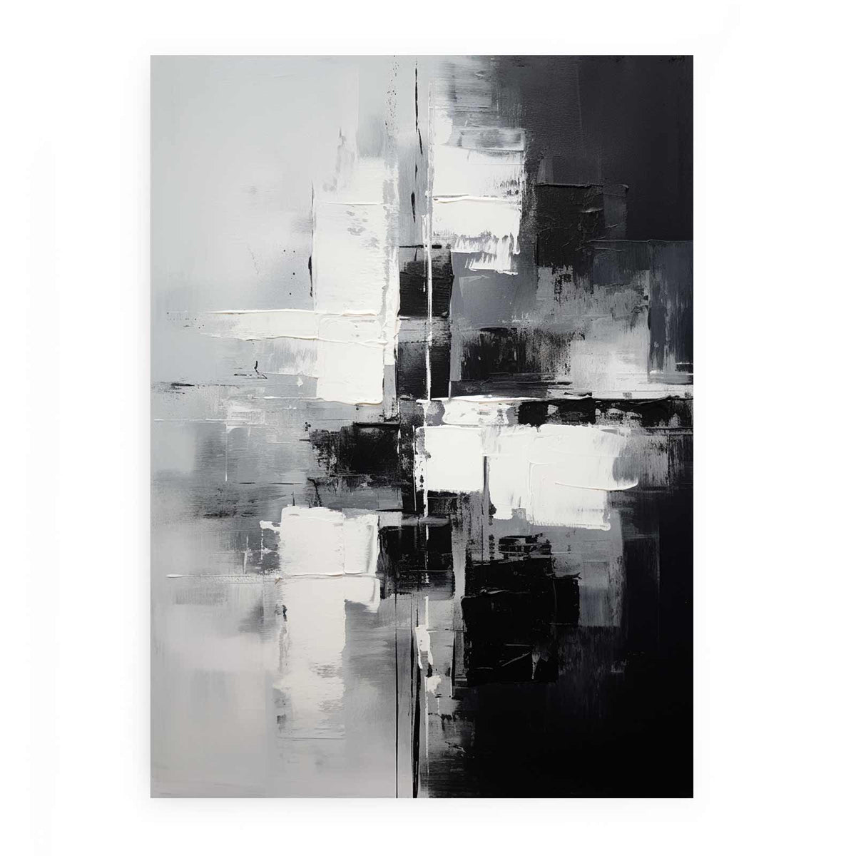Abstract Black And Grey Painting Canvas Print