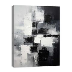 Abstract Black And Grey Painting Canvas Print
