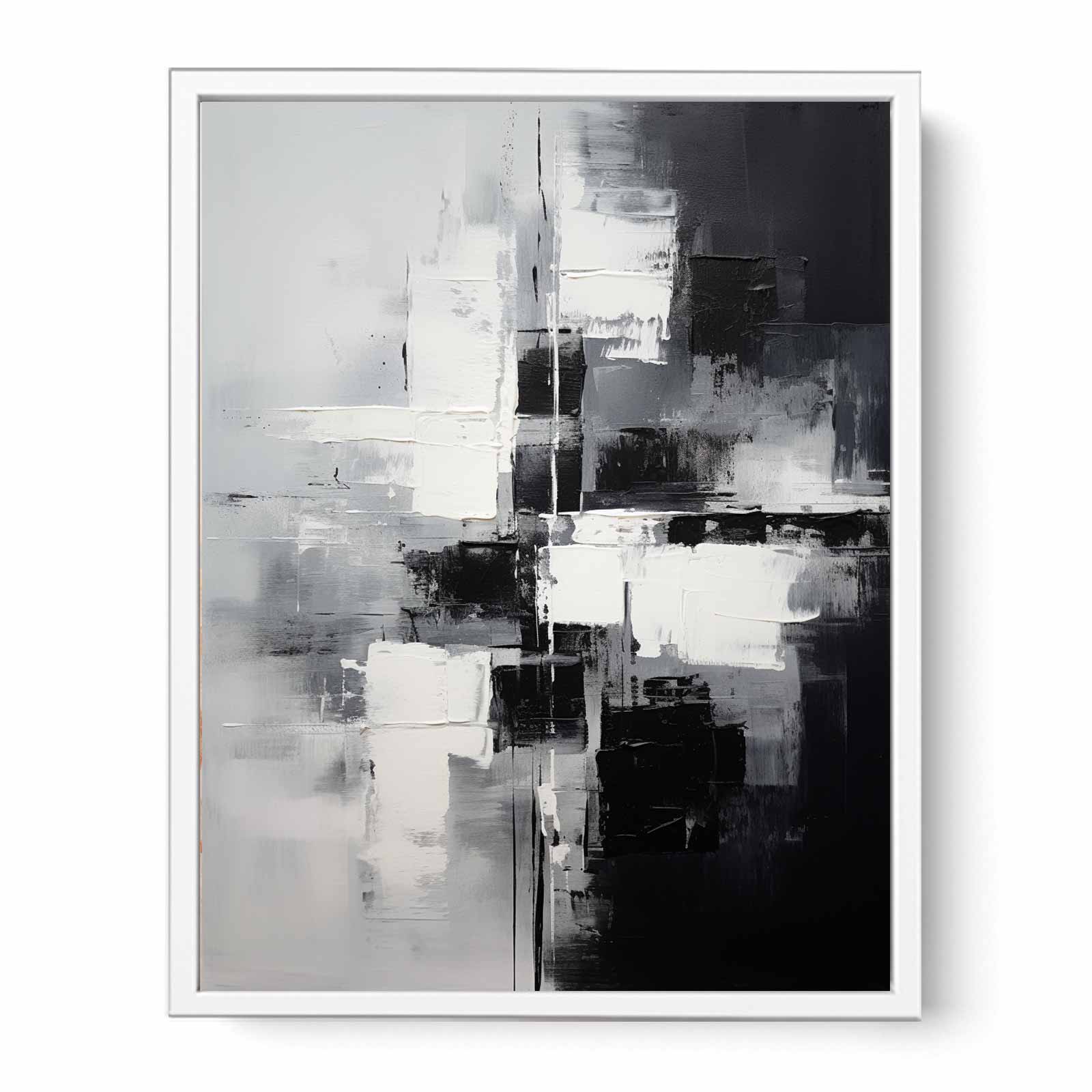 Abstract Black And Grey Painting Canvas Print
