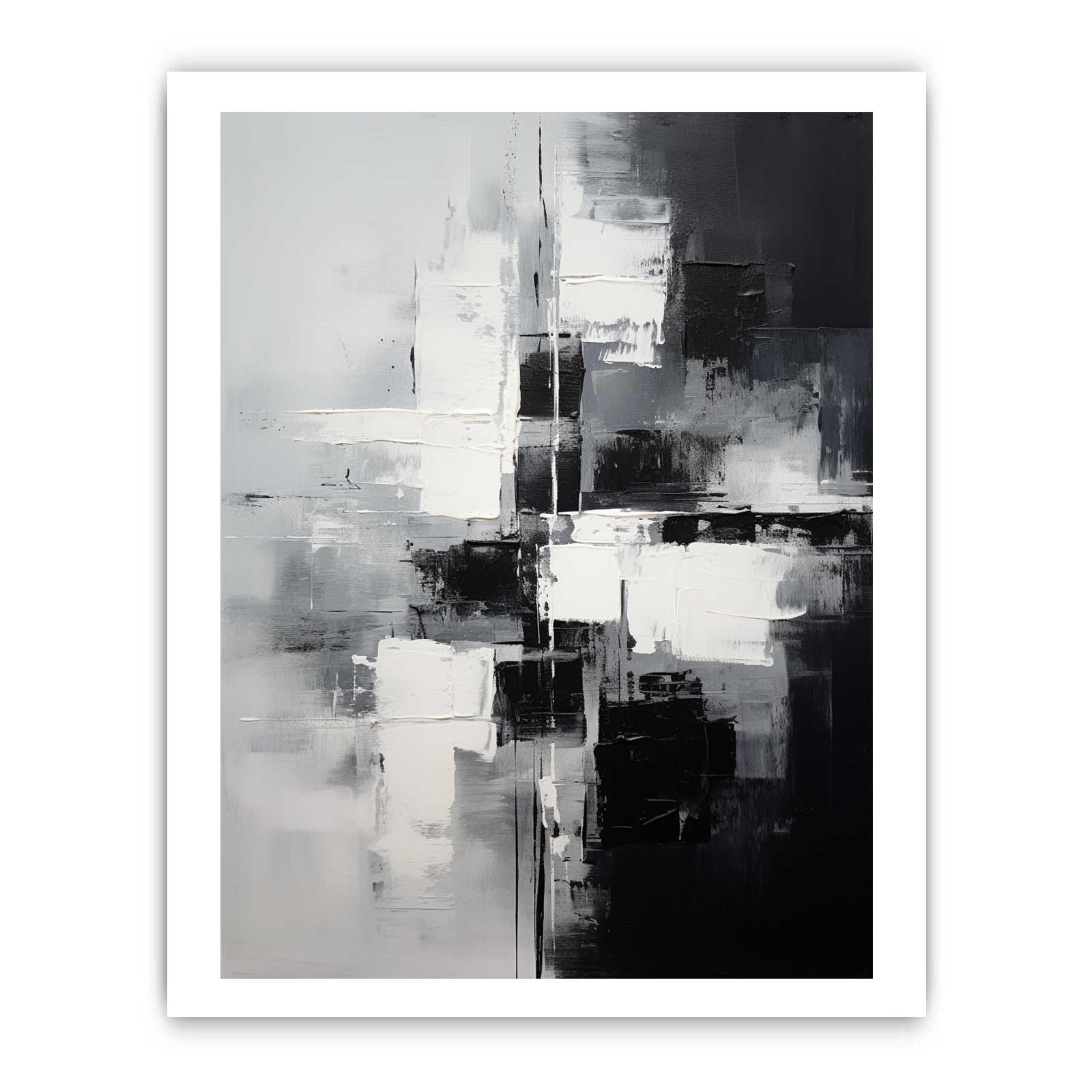 Abstract Black And Grey Painting Canvas Print
