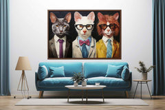 Animal wearning Glasses Canvas Painting