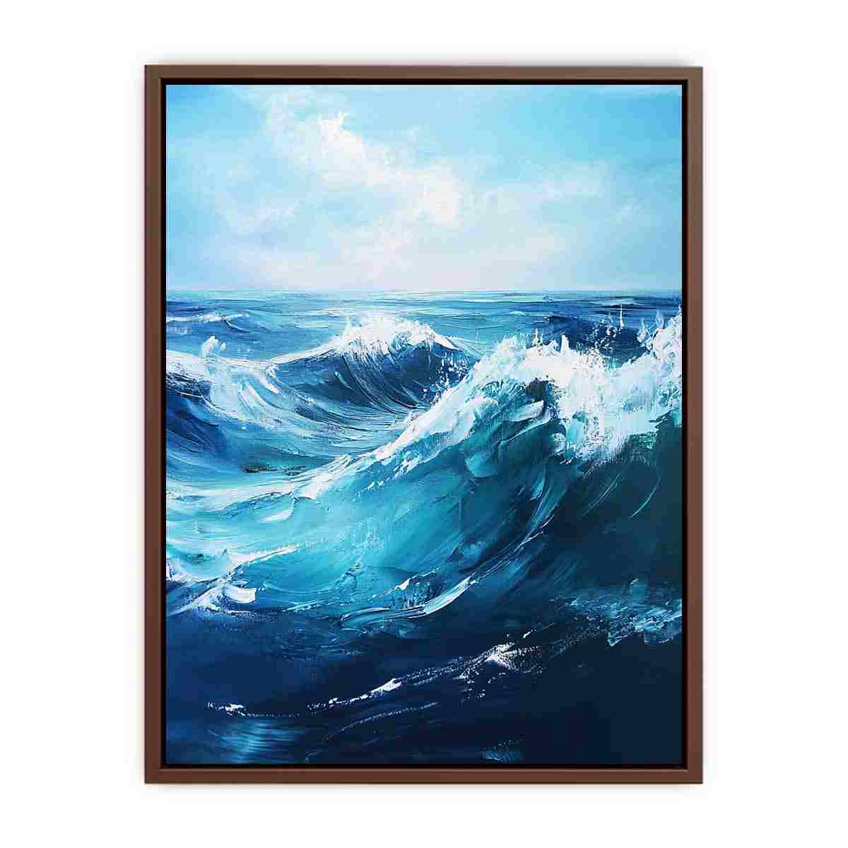 Blue Ocean  Waves Painting Art Print