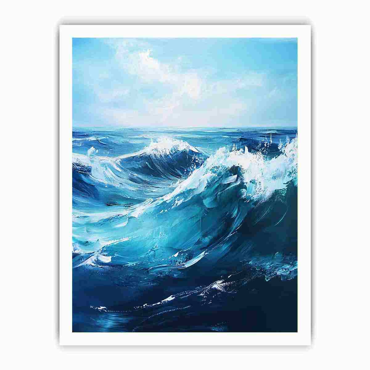 Blue Ocean  Waves Painting