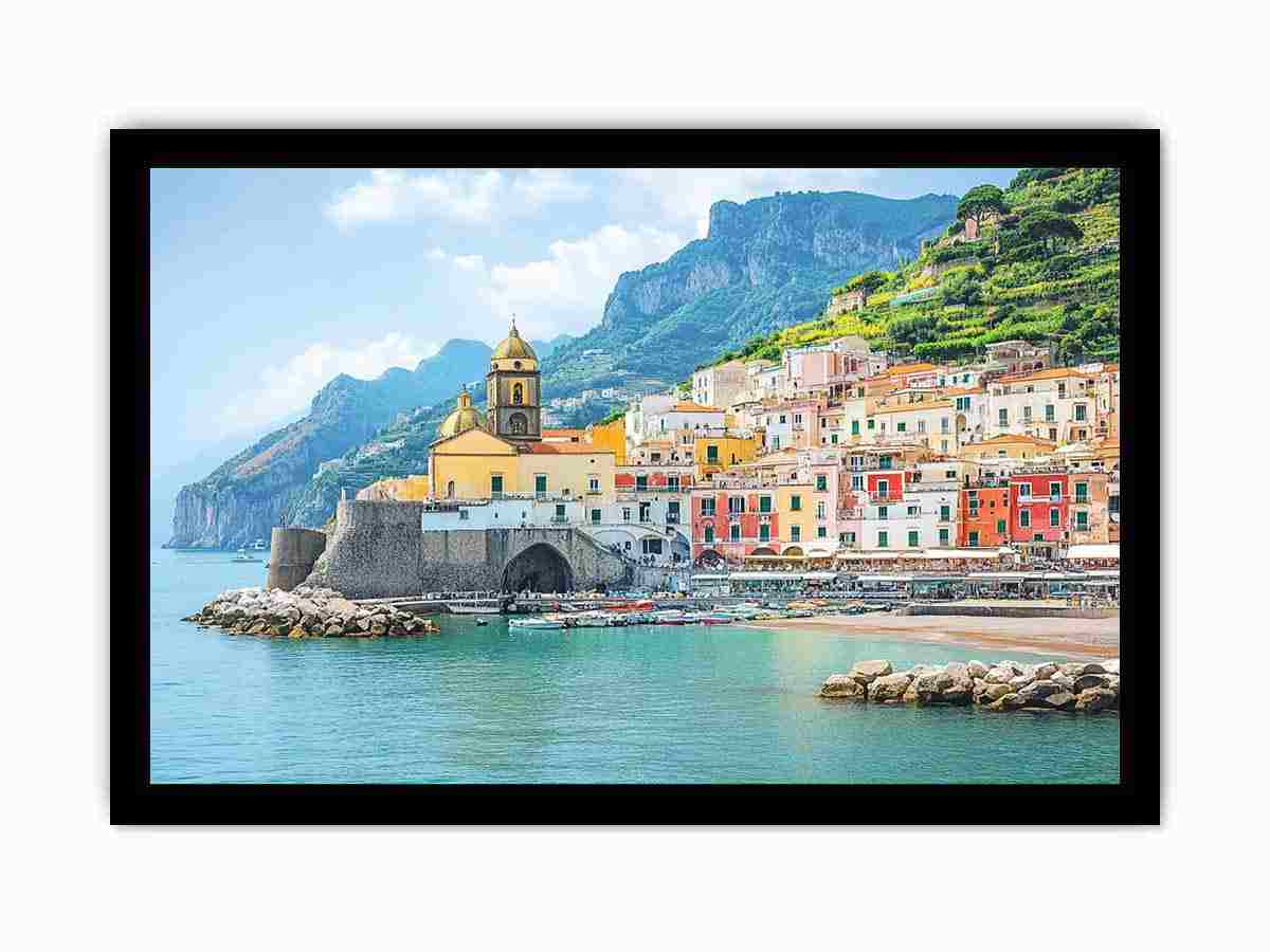 Campania Italy Beach Town  Painting
