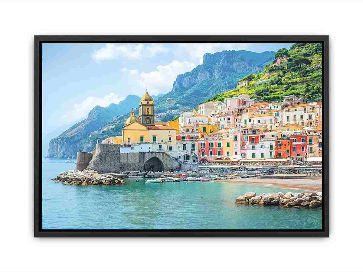 Campania Italy Beach Town  Painting