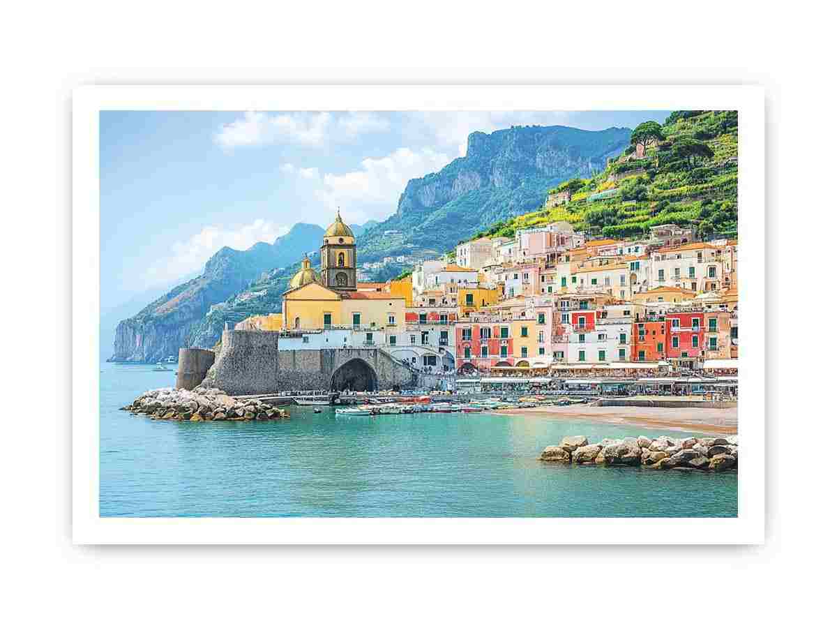 Campania Italy Beach Town  Painting