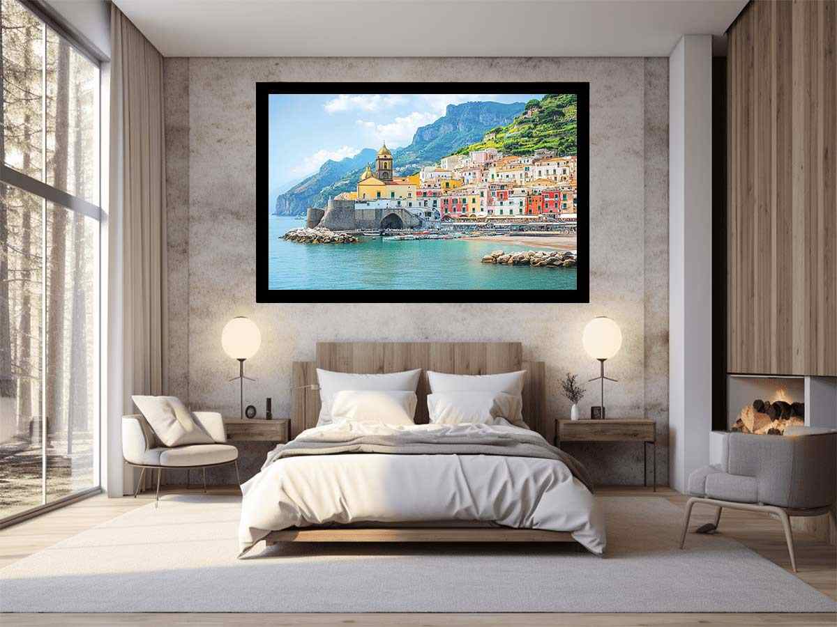 Campania Italy Beach Town  Painting