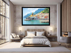 Campania Italy Beach Town  Painting