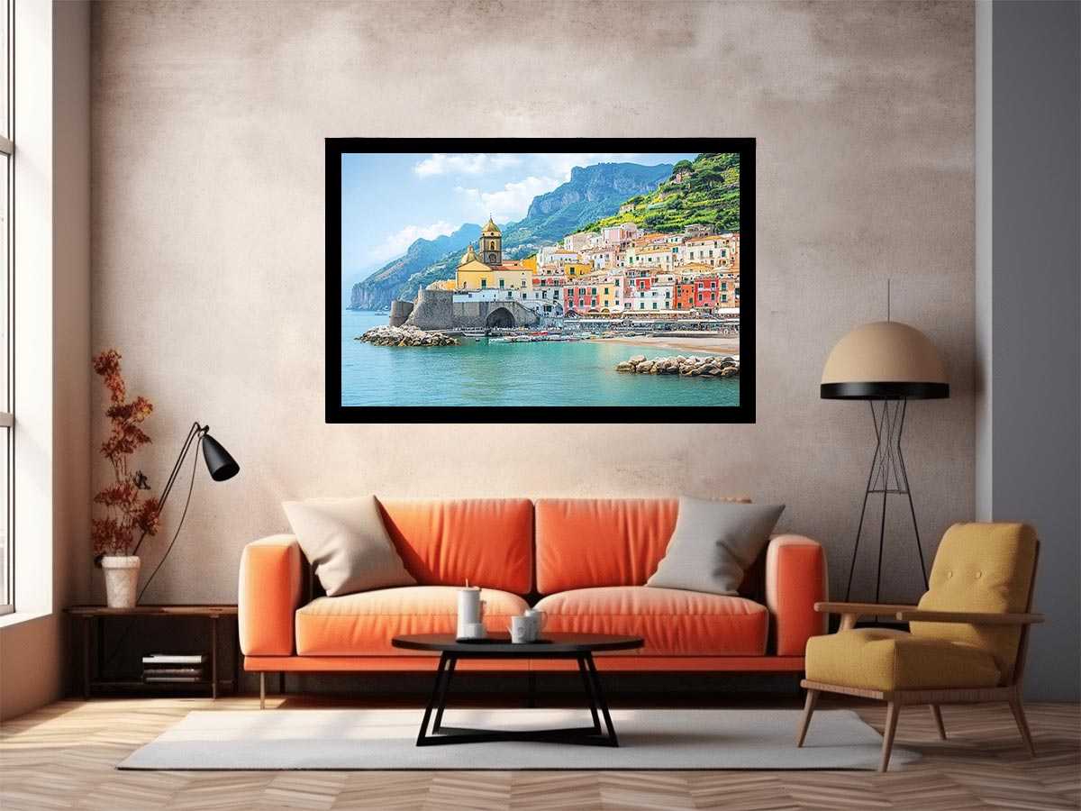 Campania Italy Beach Town  Painting