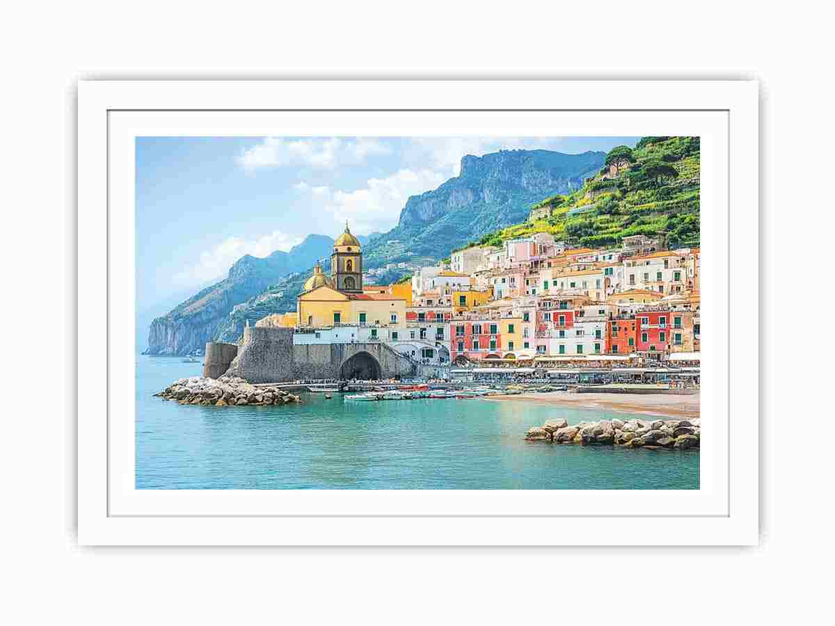 Campania Italy Beach Town  Painting  Painting