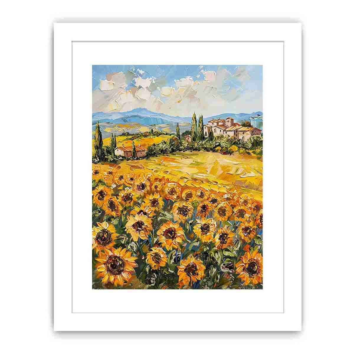 Sunflower Field Valley Painting  Painting