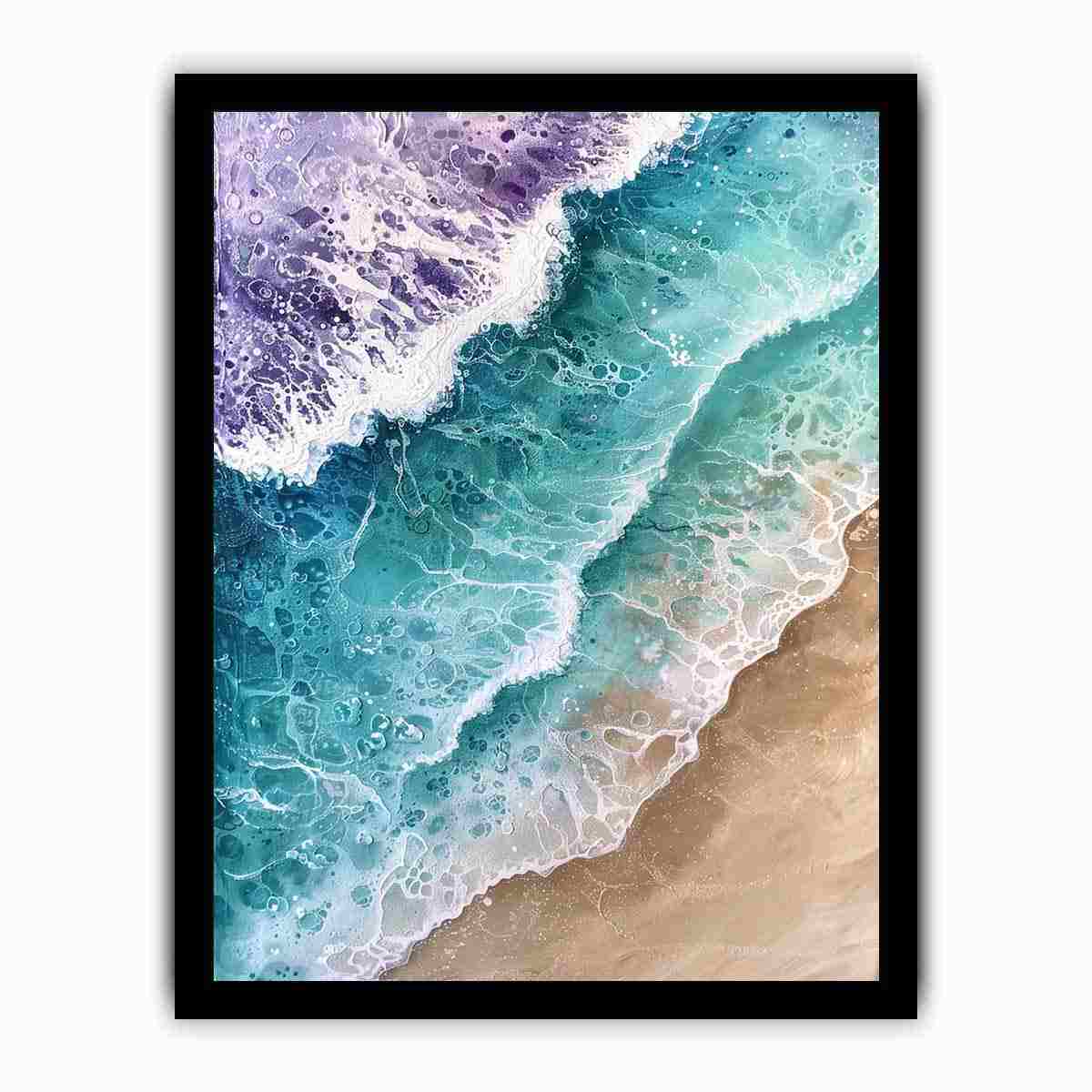Teal Beach Ocean waves  Painting