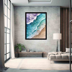 Teal Beach Ocean waves  Painting