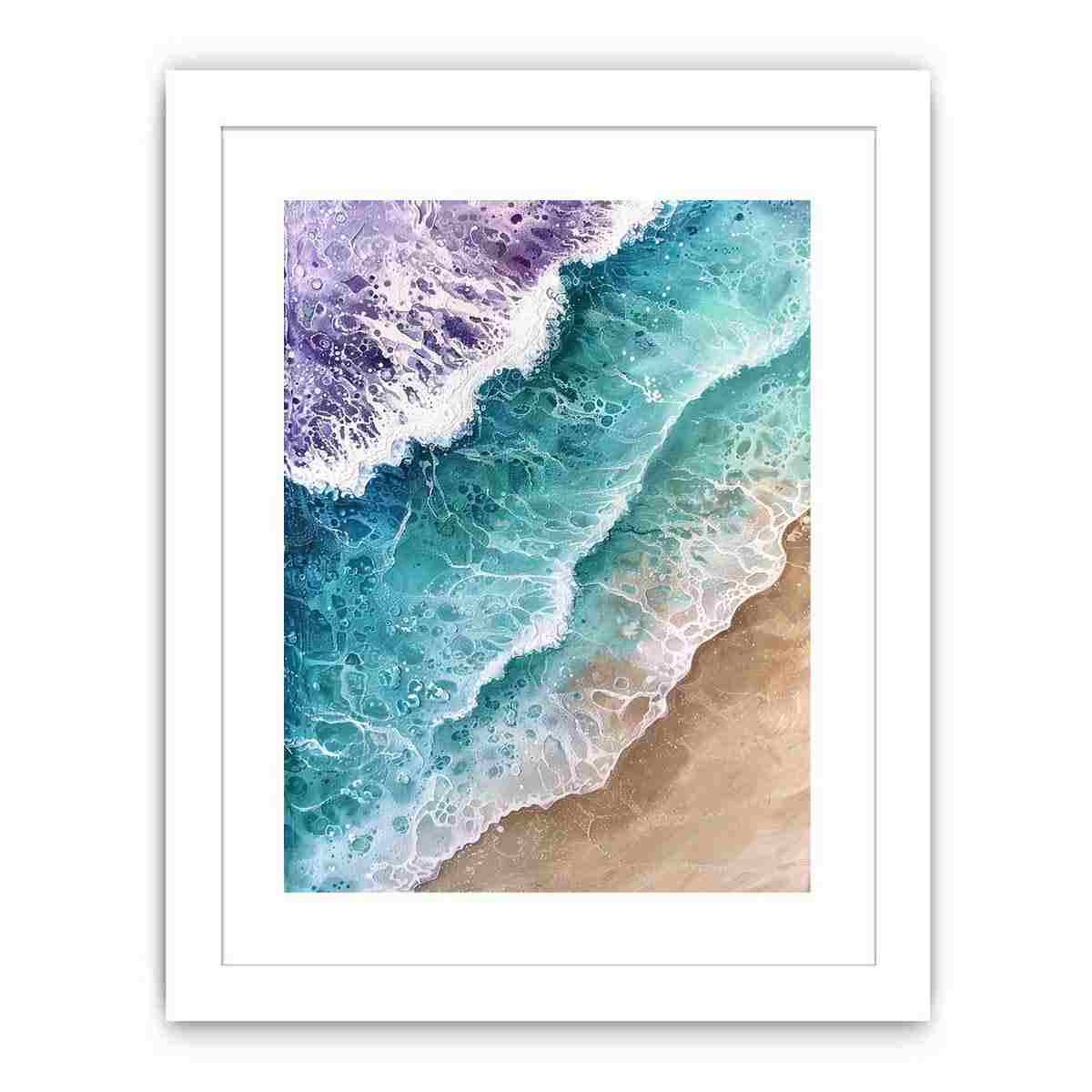 Teal Beach Ocean waves  Painting  Painting