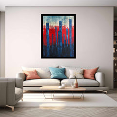 Blue Poles Abstract Painting