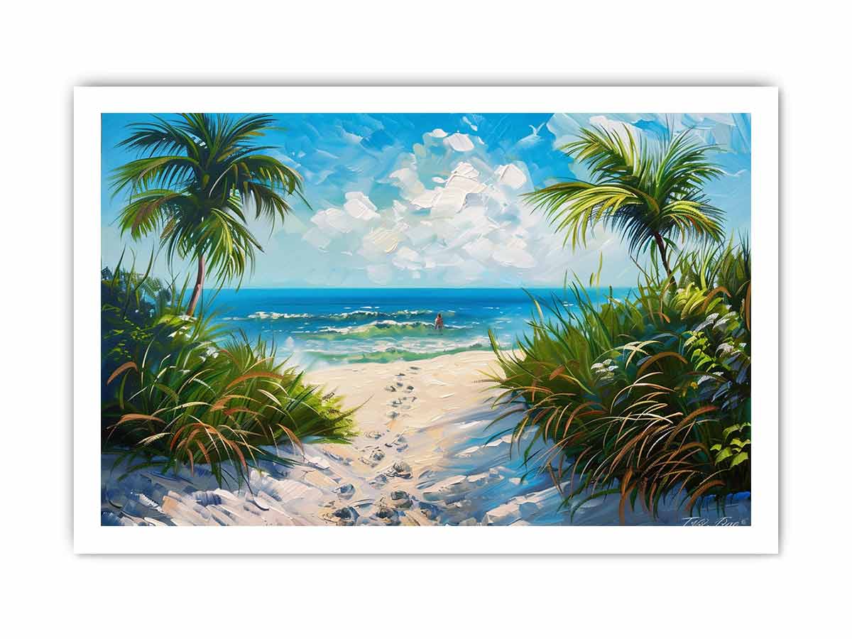 Beach Path  Canvas painting  Print