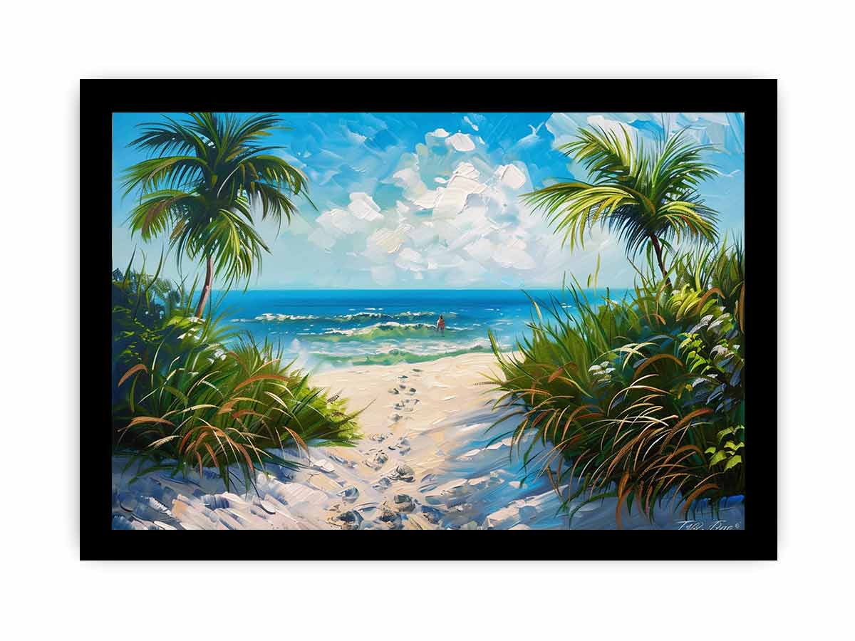 Beach Path  Canvas painting  Print