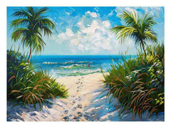Beach Path  Canvas painting  Print