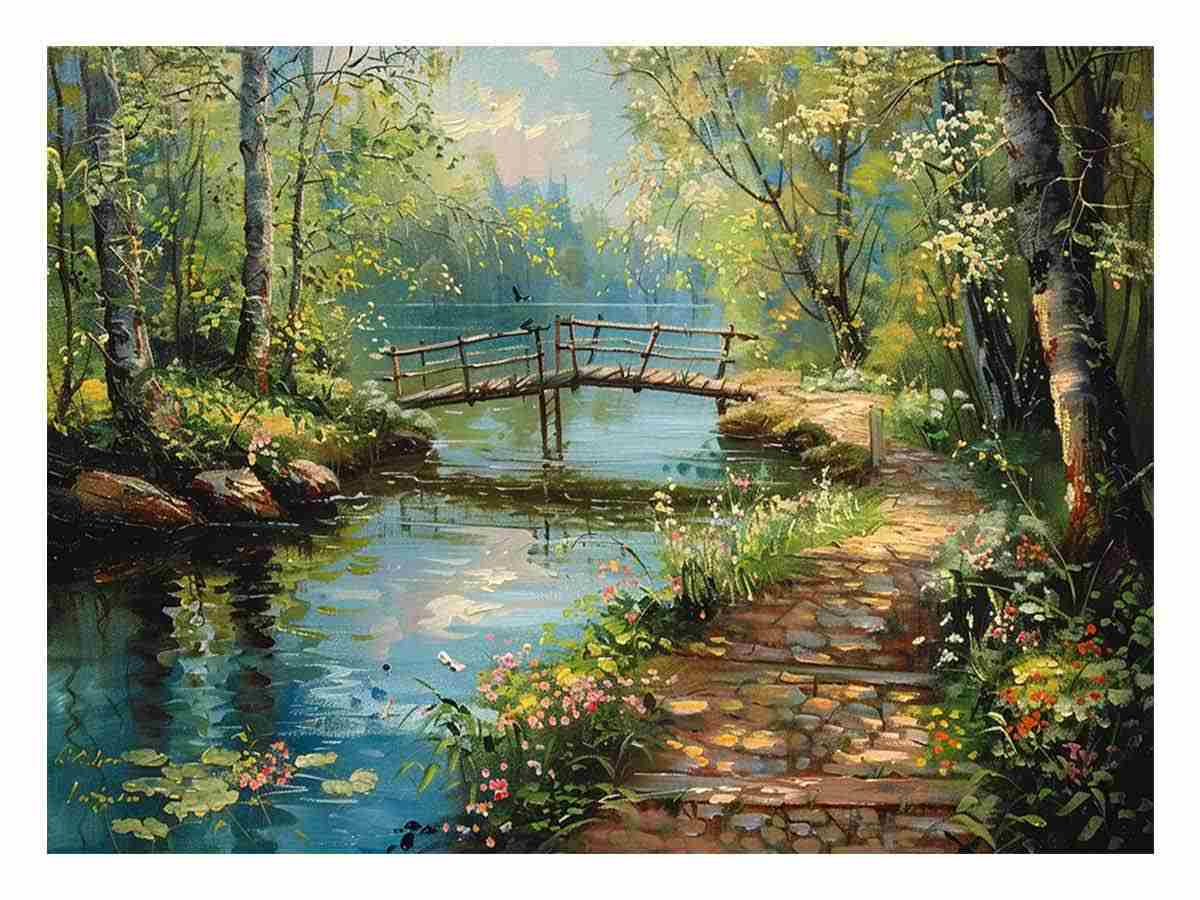 Along The Way landscape  Canvas painting Print
