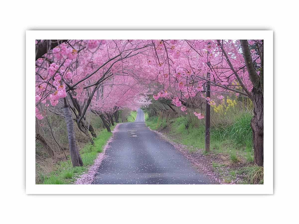 Cherry Blossom Path Canvas painting  Print